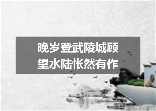 晚岁登武陵城顾望水陆怅然有作