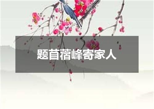 题苜蓿峰寄家人