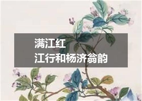 满江红    江行和杨济翁韵