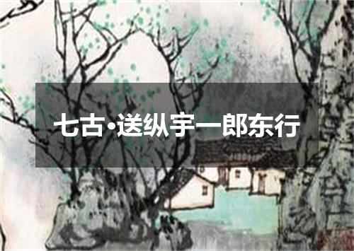 七古·送纵宇一郎东行