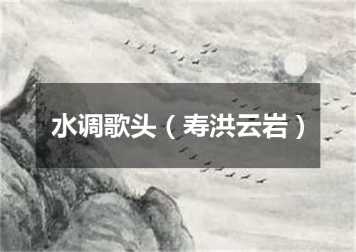 水调歌头（寿洪云岩）