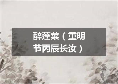 醉蓬莱（重明节丙辰长汝）