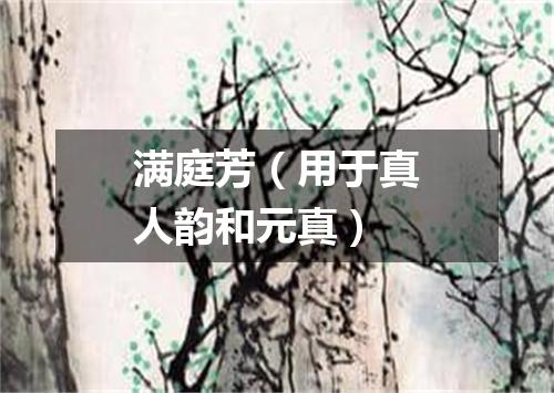 满庭芳（用于真人韵和元真）