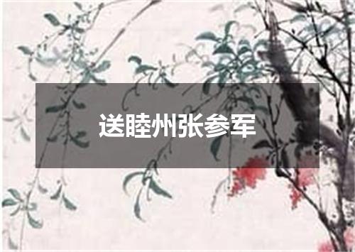 送睦州张参军