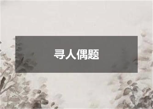 寻人偶题