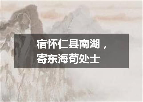 宿怀仁县南湖，寄东海荀处士