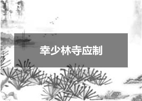 幸少林寺应制