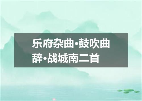 乐府杂曲·鼓吹曲辞·战城南二首