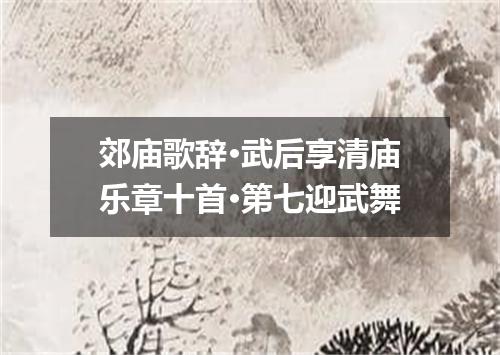 郊庙歌辞·武后享清庙乐章十首·第七迎武舞