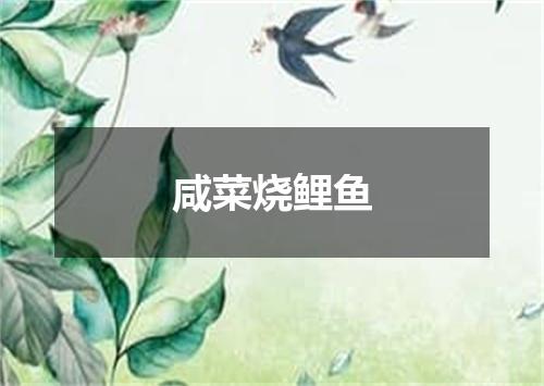 咸菜烧鲤鱼