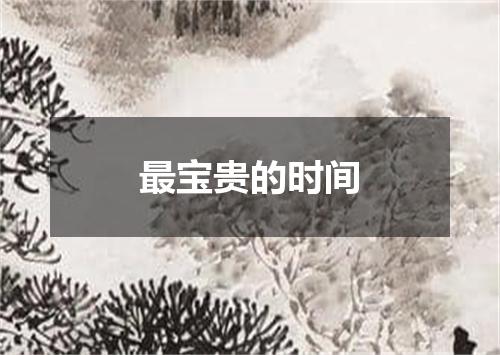 最宝贵的时间