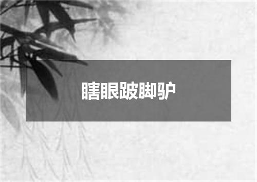 瞎眼跛脚驴