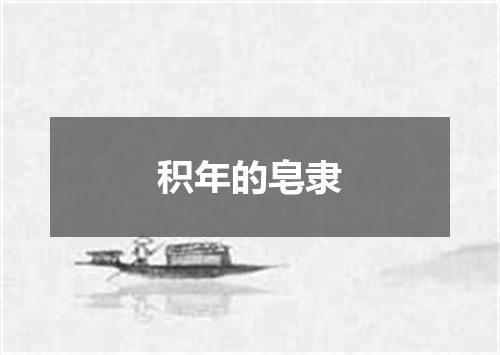 积年的皂隶
