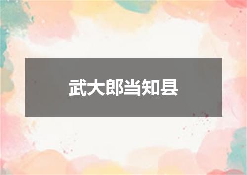 武大郎当知县